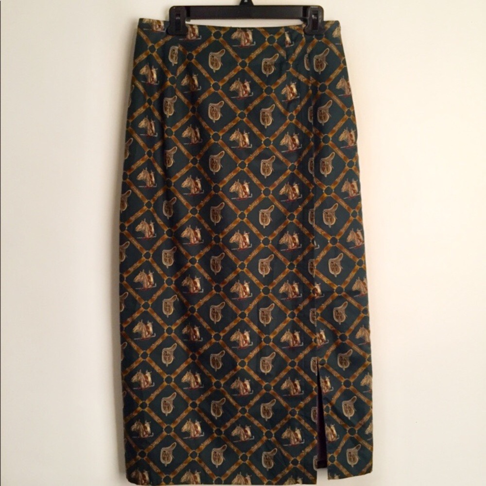 Vintage Scott Taylor equestrian wrap skirt EUC 12
